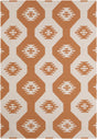 Chandra Lima LIM-25716 White and Orange rug, flat view
