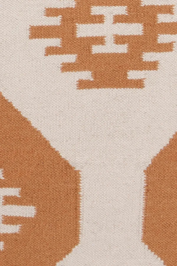 Chandra Lima LIM-25716 White and Orange rug, texture close-up