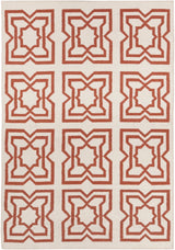 Chandra Lima LIM-25719 White and Orange rug, flat view