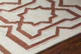 Chandra Lima LIM-25719 White and Orange rug, side detail view