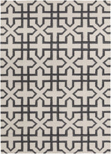 Chandra Lima LIM-25740 White and Grey and Black rug, flat view