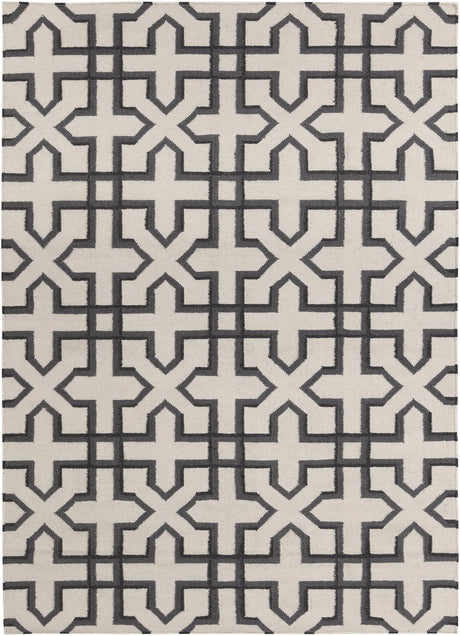 Chandra Lima LIM-25740 White and Grey and Black rug, flat view