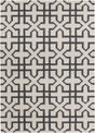 Chandra Lima LIM-25740 White and Grey and Black rug, flat view