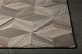 Chandra Lyril LYR-50200 Grey and Brown and Natural rug, corner detail