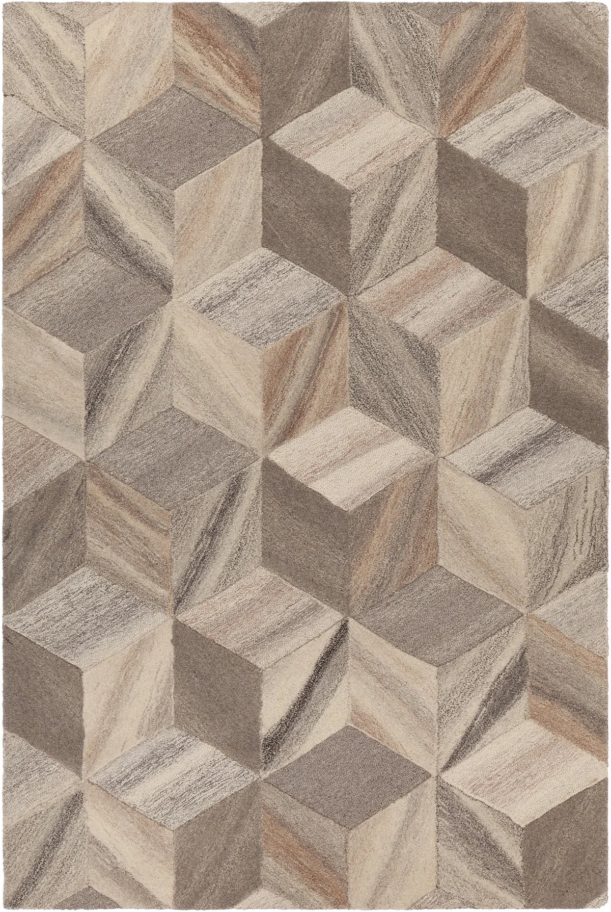 Chandra Lyril LYR-50200 Grey and Brown and Natural rug, flat view