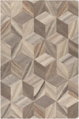 Chandra Lyril LYR-50200 Grey and Brown and Natural rug, flat view