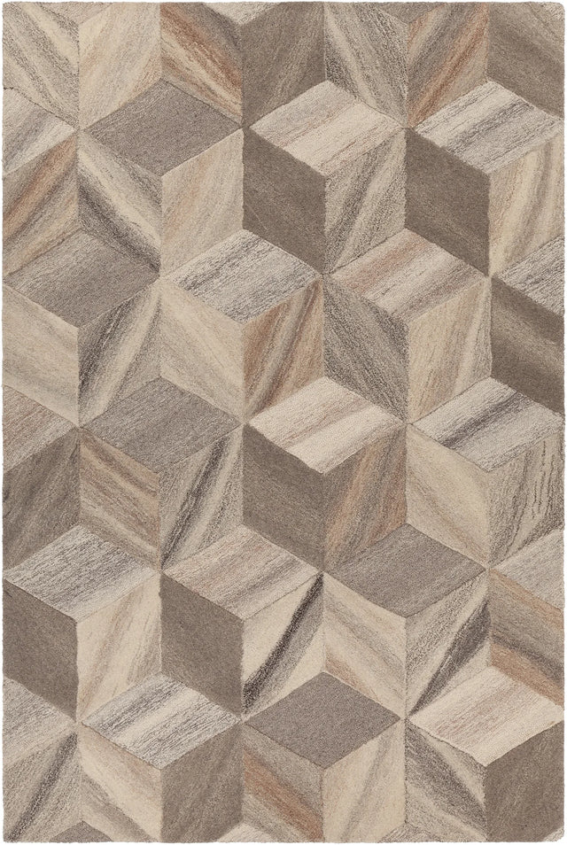 Chandra Lyril LYR-50200 Grey and Brown and Natural rug, flat view