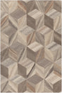 Chandra Lyril LYR-50200 Grey and Brown and Natural rug, flat view