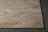 Chandra Lyril LYR-50201 Grey and Brown and Natural rug, corner detail