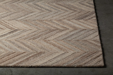 Chandra Lyril LYR-50201 Grey and Brown and Natural rug, corner detail