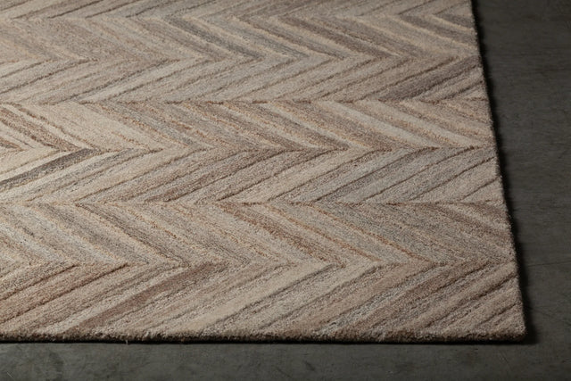 Chandra Lyril LYR-50201 Grey and Brown and Natural rug, corner detail