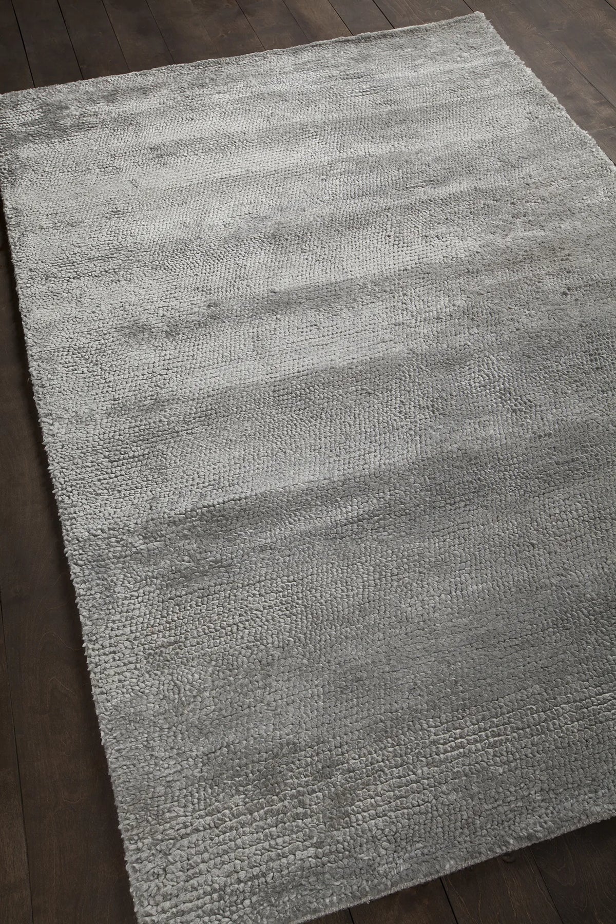 Chandra Mae MAE-39001 Silver rug, angled side view