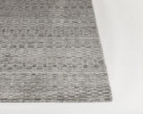 Chandra Melina MEL-46200 Grey and Silver rug, corner detail