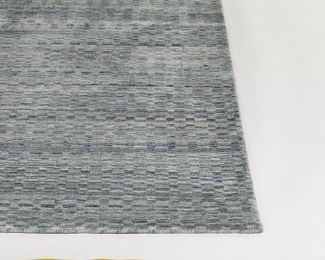 Chandra Melina MEL-46201 Blue and Silver rug, corner detail