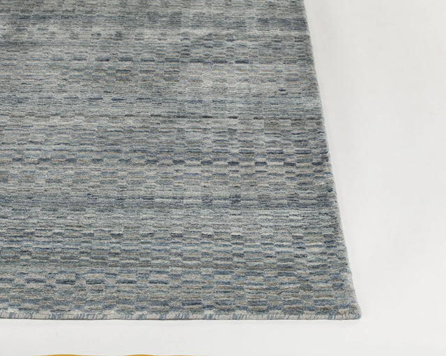 Chandra Melina MEL-46201 Blue and Silver rug, corner detail