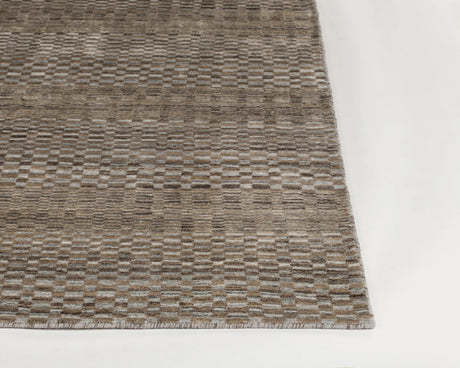 Chandra Melina MEL-46202 Brown and Silver rug, corner detail