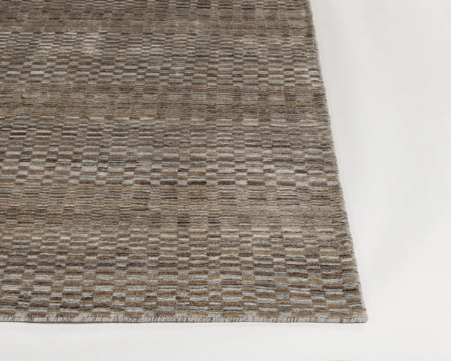 Chandra Melina MEL-46202 Brown and Silver rug, corner detail