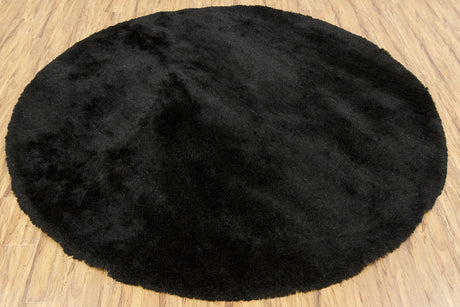 Chandra Mercury MER-6901 Black round rug, flat view