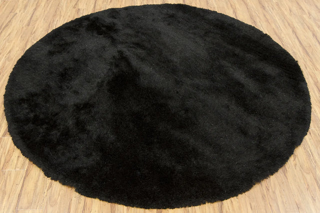 Chandra Mercury MER-6901 Black round rug, flat view