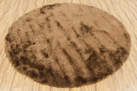 Chandra Mercury MER-6902 Brown round rug, flat view