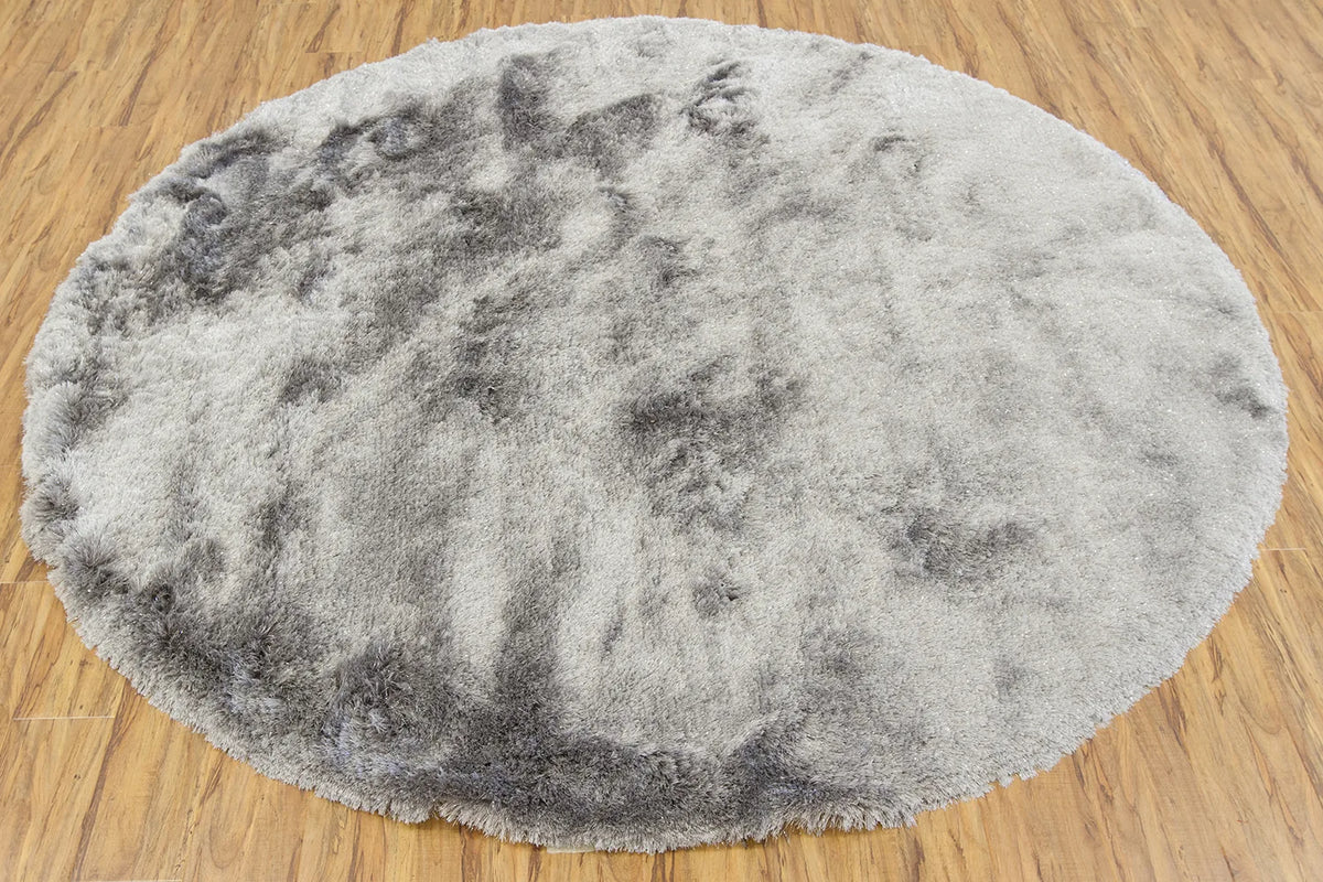 Chandra Mercury MER-6904 Grey round rug, flat view
