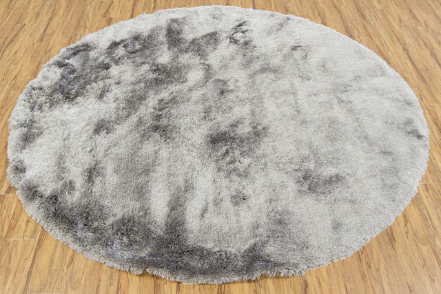 Chandra Mercury MER-6904 Grey round rug, flat view