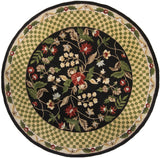 Chandra Metro MET-532 Black and Gold and Green and Brown round rug, flat view