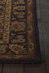 Chandra Metro MET-563 Brown and Yellow and Green and Beige rug, corner detail