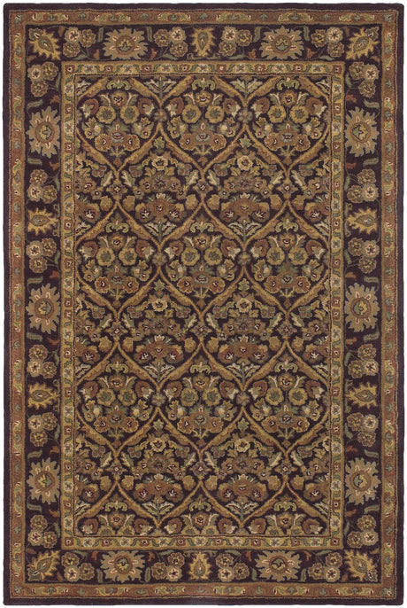 Chandra Metro MET-563 Brown and Yellow and Green and Beige rug, flat view