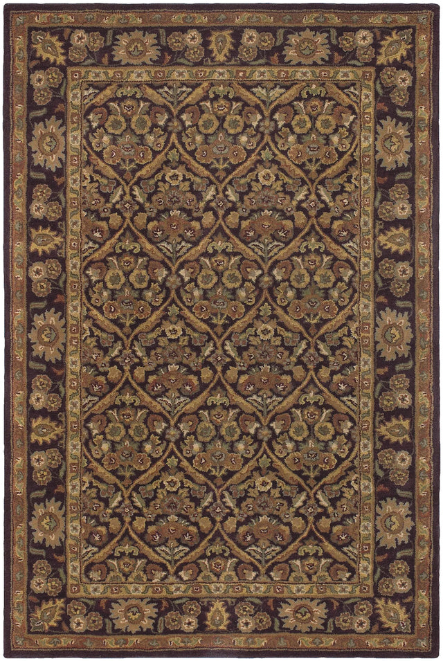 Chandra Metro MET-563 Brown and Yellow and Green and Beige rug, flat view