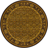 Chandra Metro MET-563 Brown and Yellow and Green and Beige round rug, flat view