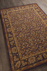 Chandra Metro MET-563 Brown and Yellow and Green and Beige rug, angled side view