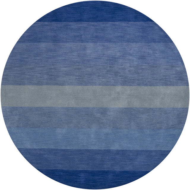 Chandra Metro MET-566 Blue round rug, flat view