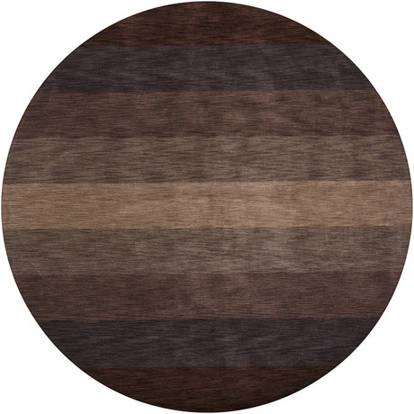 Chandra Metro MET-568 Charcoal and Grey and Brown round rug, flat view
