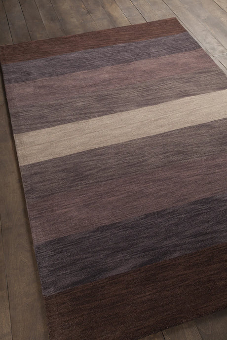 Chandra Metro MET-568 Charcoal and Grey and Brown rug, angled side view