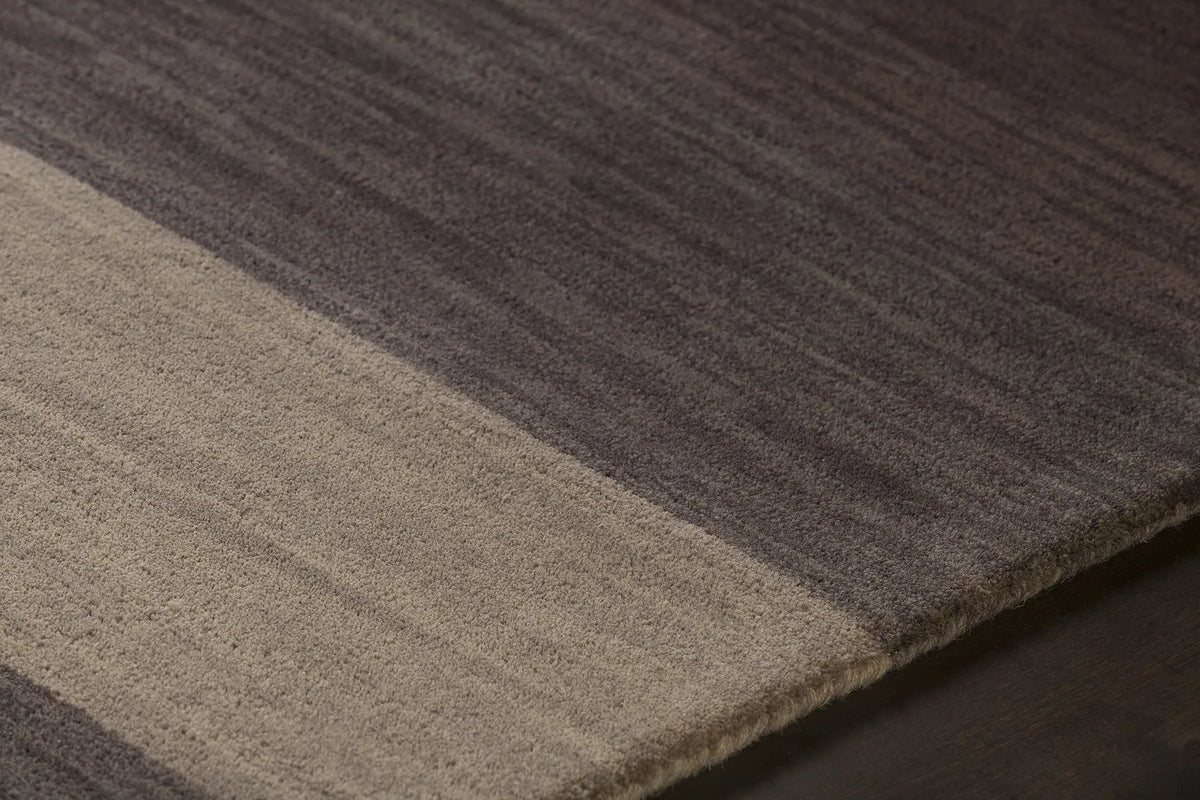 Chandra Metro MET-568 Charcoal and Grey and Brown rug, side detail view