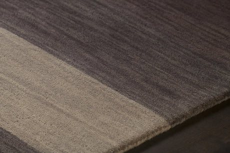 Chandra Metro MET-568 Charcoal and Grey and Brown rug, side detail view