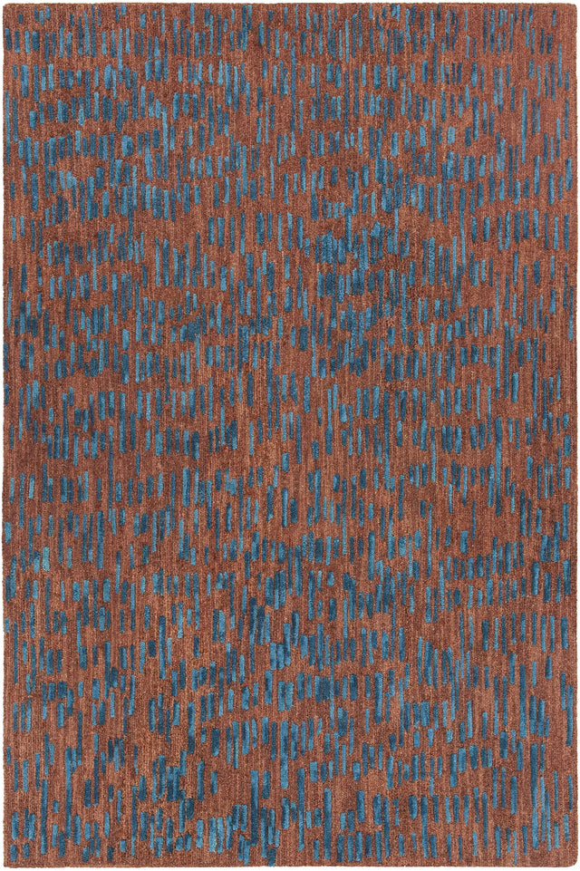 Chandra Misty MIS-42300 Brown and Blue rug, flat view
