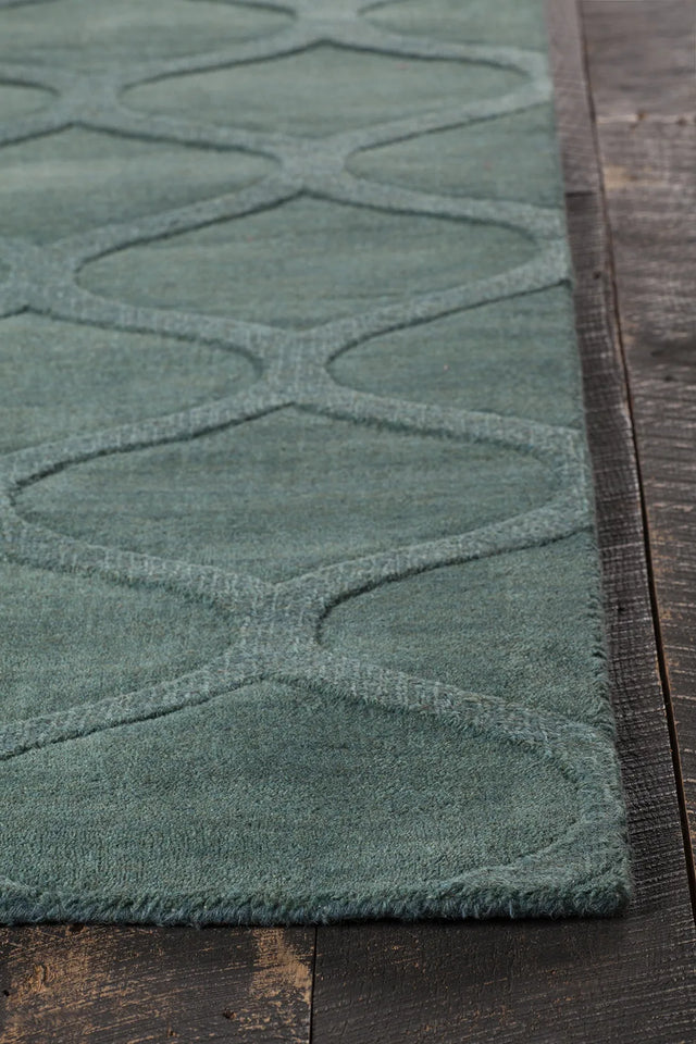 Chandra Mystica MYS-29801 Teal rug, corner detail