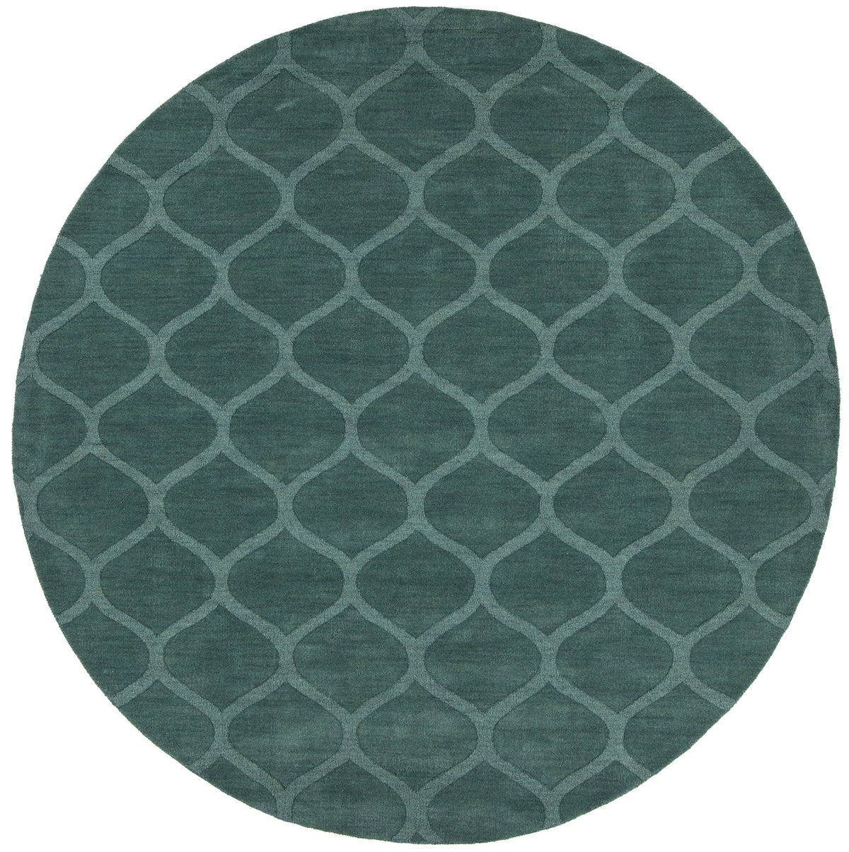 Chandra Mystica MYS-29801 Teal round rug, flat view