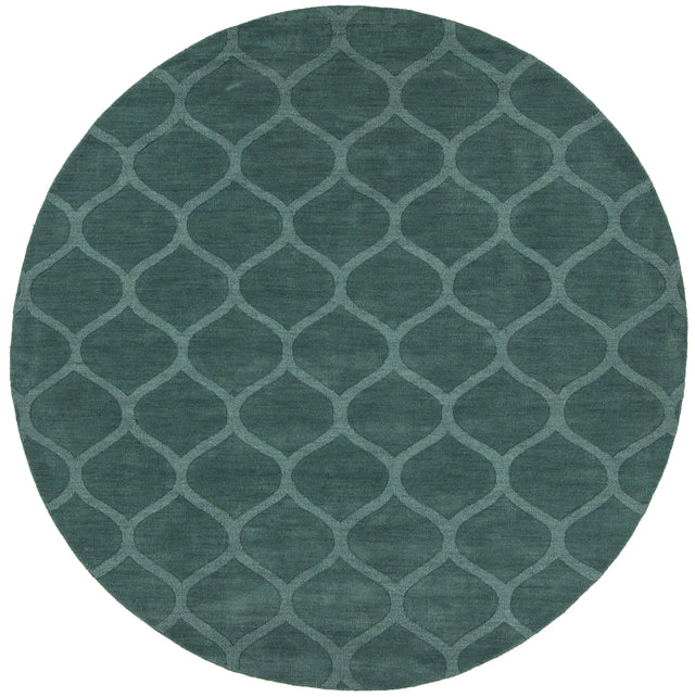 Chandra Mystica MYS-29801 Teal round rug, flat view
