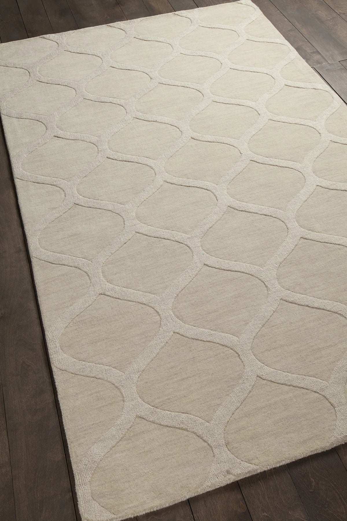 Chandra Mystica MYS-29803 Ivory rug, angled side view