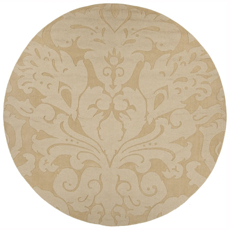 Chandra Mystica MYS-29806 Light Gold round rug, flat view