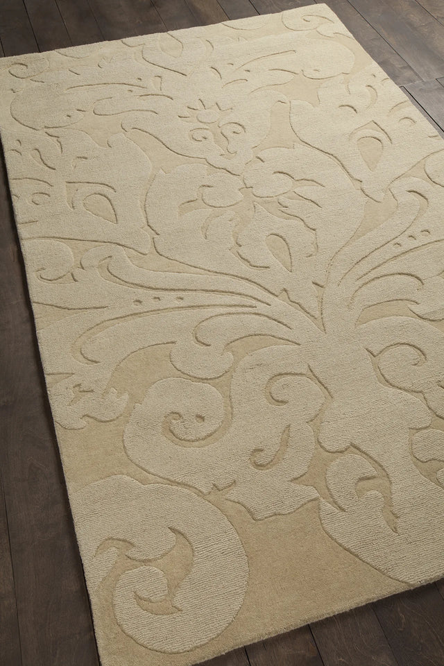 Chandra Mystica MYS-29806 Light Gold rug, angled side view