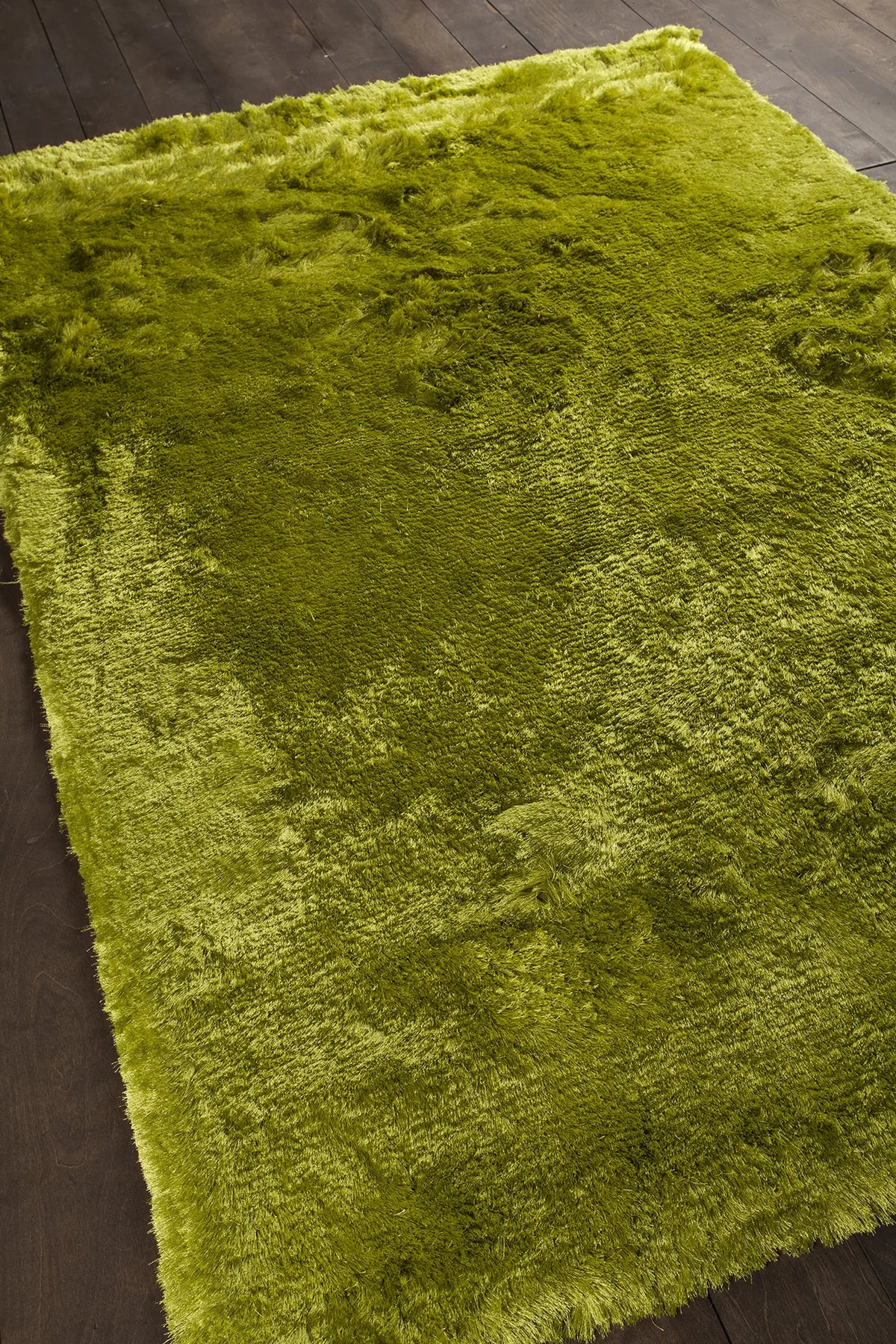 Chandra Naya NAY-18800 Green rug, angled side view