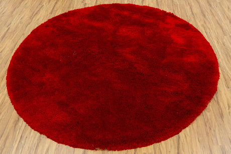 Chandra Naya NAY-18802 Red round rug, flat view