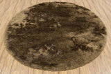 Chandra Naya NAY-18803 Brown and Beige round rug, flat view