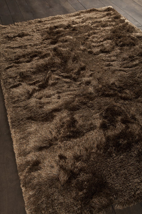 Chandra Naya NAY-18803 Brown and Beige rug, angled side view