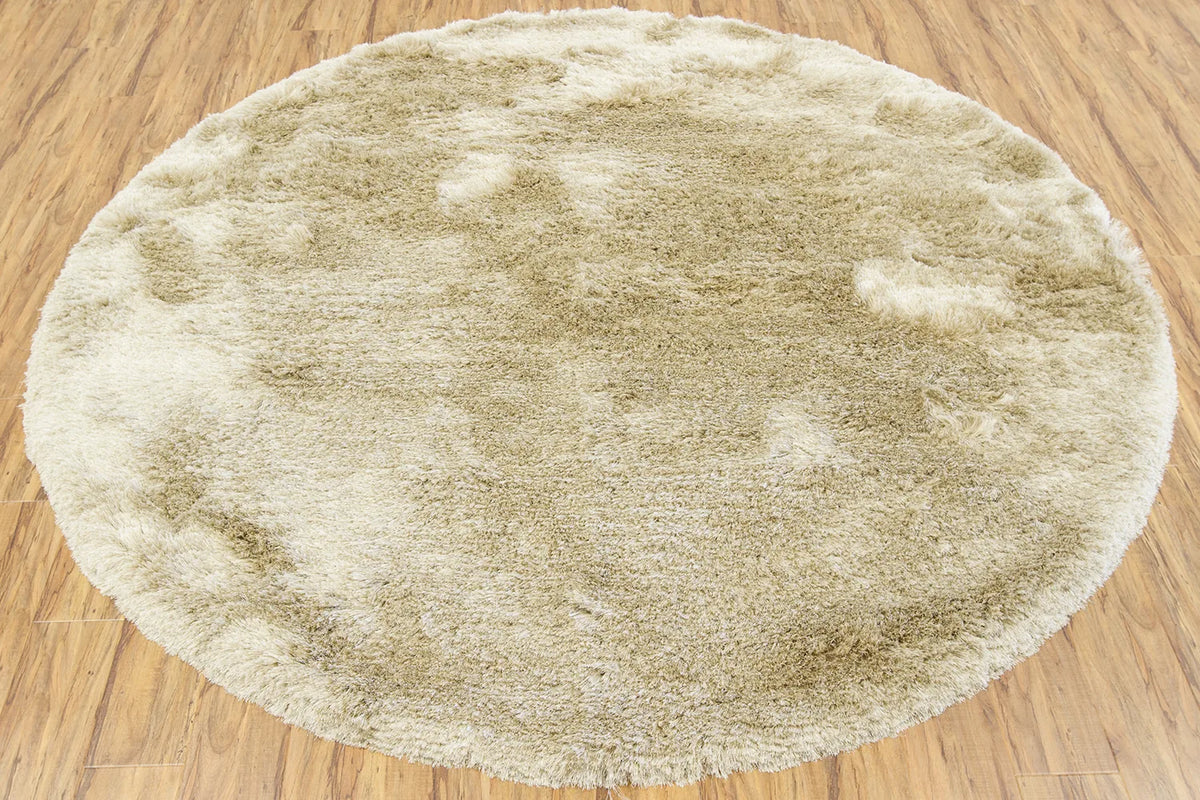 Chandra Naya NAY-18804 Tan and Beige round rug, flat view