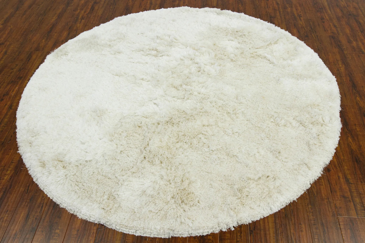 Chandra Naya NAY-18805 White round rug, flat view